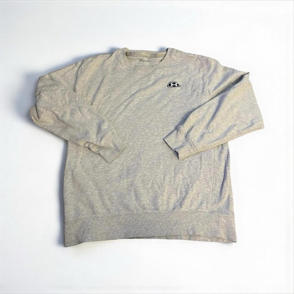 Under Armour Men’s Large Gray Crewneck Sweatshirt Pullover Logo Athletic Casual